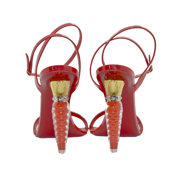 B50 NIB CHRISTIAN LOUBOUTIN Lipgloss Queen 100 Red Patent Sandals Size 42 $1195 - Picture 6 of 9
